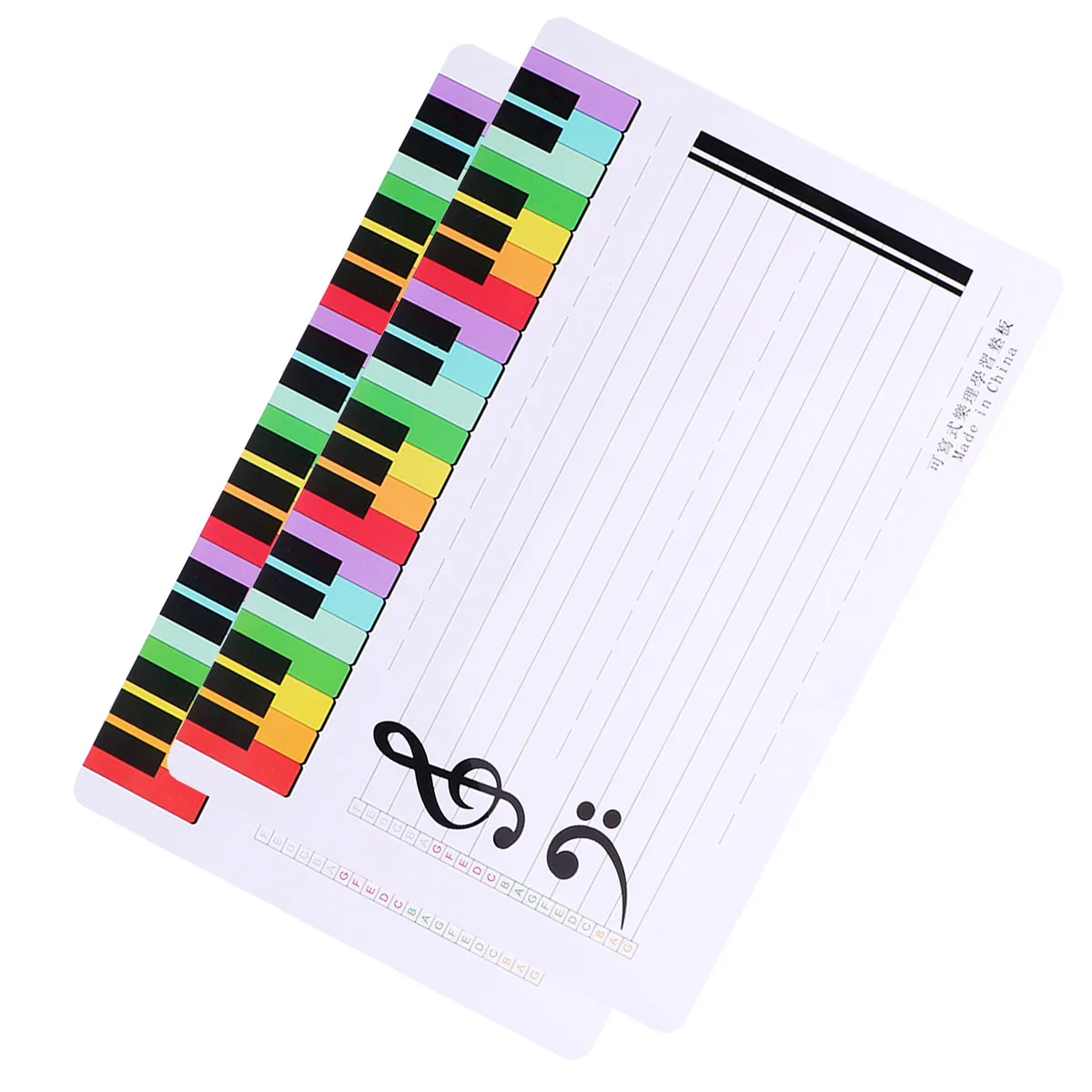 2Pcs Staff Notation Whiteboard Magnetic Dry Erase Board for Music Education Home Office Classroom Double Sided Erasable