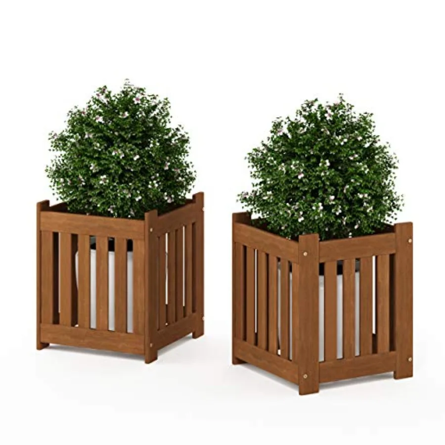 

2-FG19456 Tioman Hardwood Outdoor Lifestyle Flowerbox, 2 шт., натуральный цвет