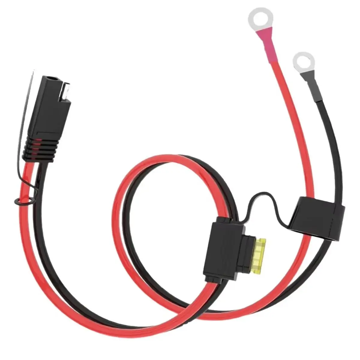 A43TBG 12V 16AWG Cable for Battery SAE to O-Type Terminal with Fuse Quick Extension Cord for Battery Charger/Maintainer