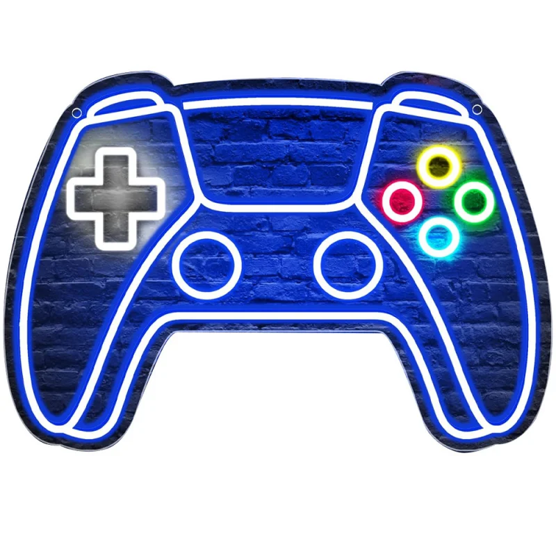 LEDネオンライトゲームコントローラーデザインGAMEIdentificationゲーミングルーム雰囲気装飾クリエイティブ発光壁装飾