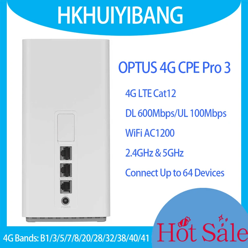 

Unlocked OPTUS 4G CPE Pro 3 B628-350 Wi-Fi AC1200 4G LTE Cat12 600Mbps Sim WiFi Router Wireless Modem Gigabit Phone Port