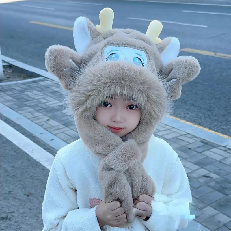 

Детские милые шапки с мультяшными рисунками, простые шапки с подвижными ушками для малышей, зимние декоративные шапки для мальчиков/девочек, подарок на день рождения LJ105