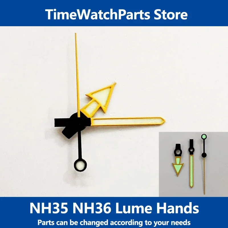 

Yellow Watch Hands Watch Green Luminous Hands for NH35 NH36 4R 7S Movement Watch Pointers Needles