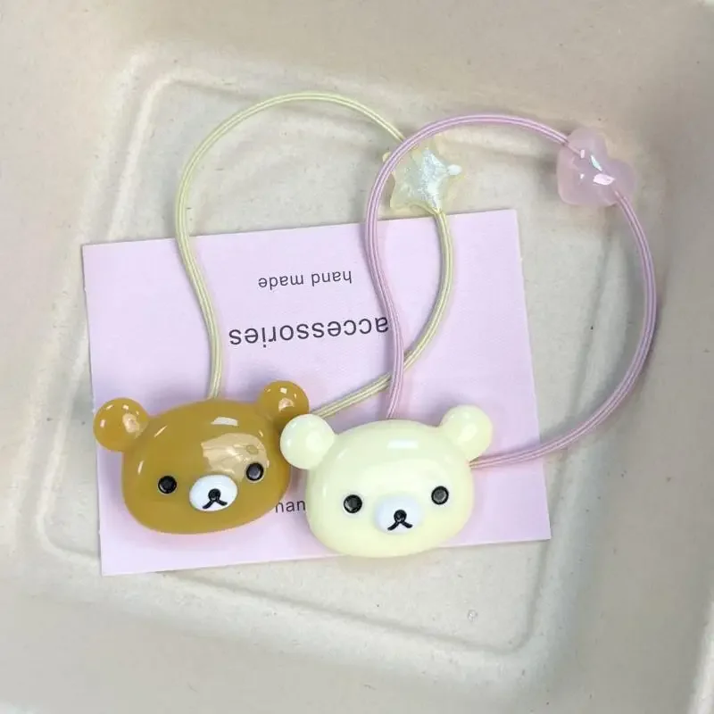 Kawaii Cartoon Rilakkuma Hair Loop Accessories Sweet Cute Girl Creative Hairbands Ornaments Children Festival Gifts Peripheral