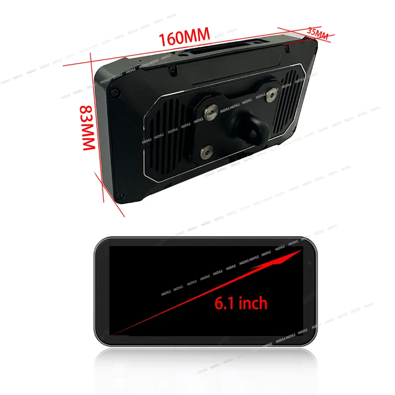 المحمولة 6.1 بوصة W6 IP67 مقاوم للماء للدراجات النارية لتحديد المواقع والملاحة اللاسلكية Carplay أندرويد السيارات DVR محرك مسجل موتو مراقب WIF