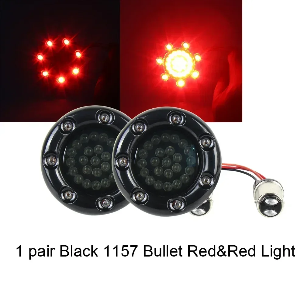 Motorcycle LED Turn Signal Taillight, Smoke Lens Tail Light, 2 