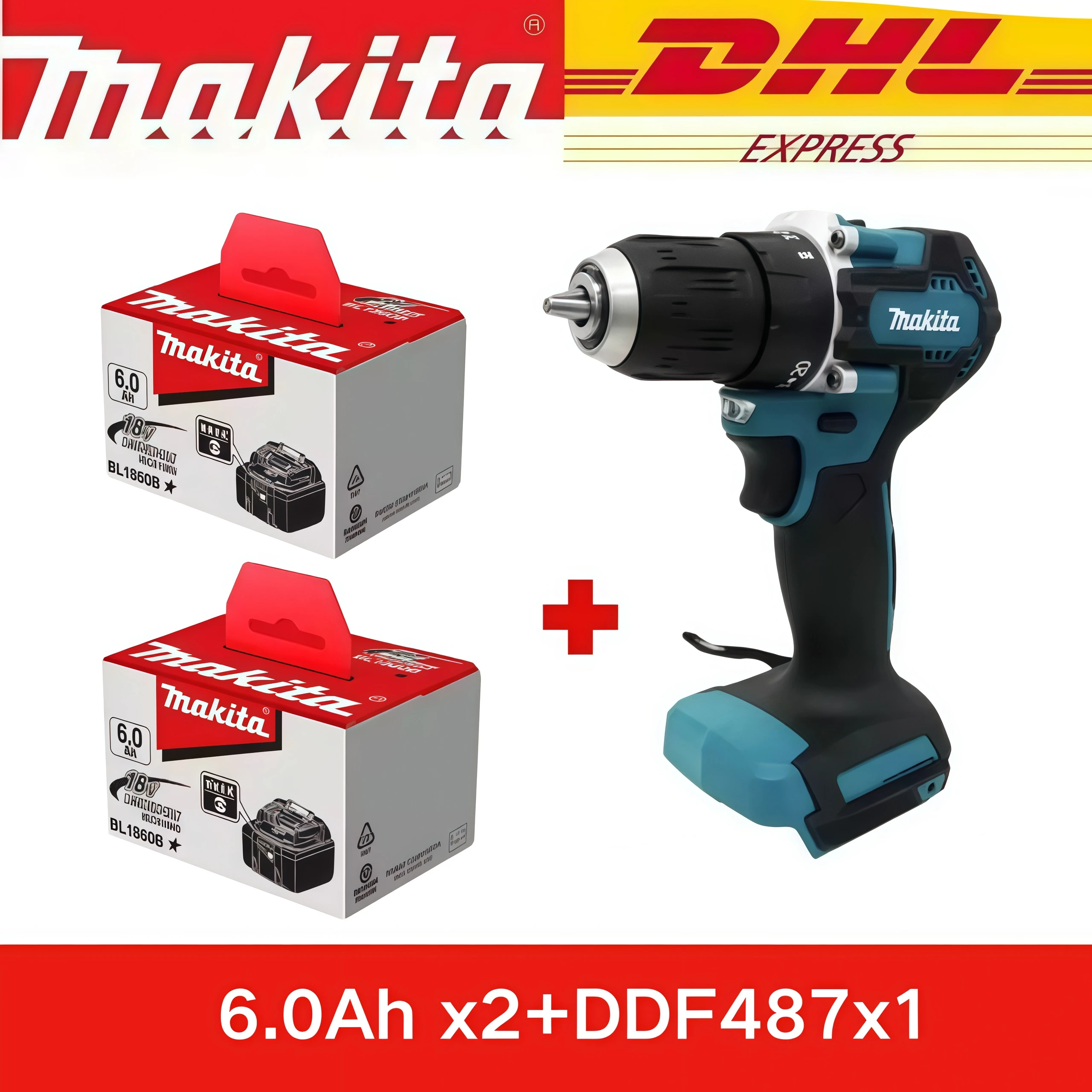 

✔Makita DDF487 18V Screwdriver Cordless Percussion Drill Electric Variable Speed Brushless Motor Impact Power Tools Power Drill