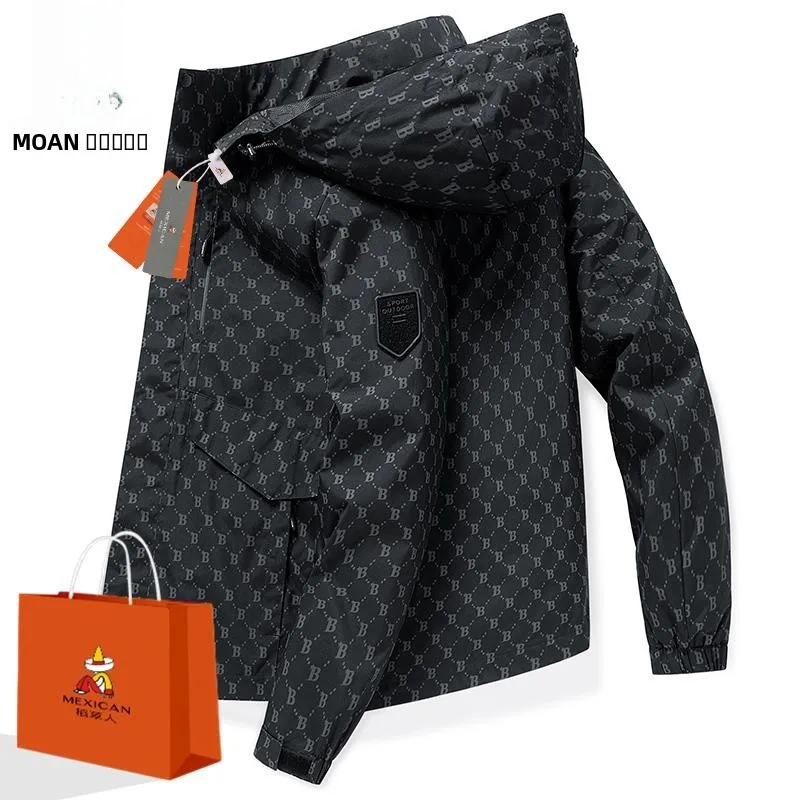 

Мужская повседневная куртка Весна 2025: Модная ветрозащитная и водонепроницаемая одежда для походов, стильная мужская одежда из полиэфирного волокна