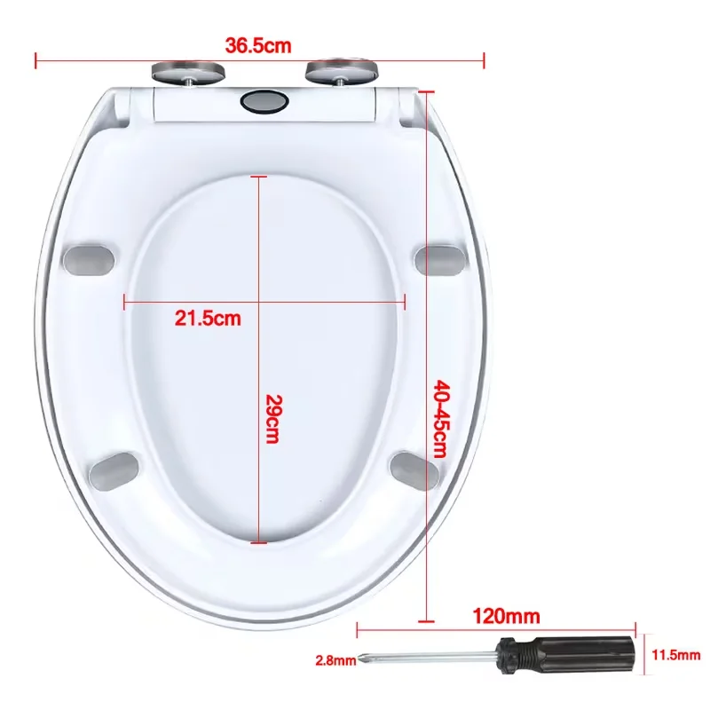 White oval toilet seat cover, universal toilet seat cover, thick and heavy-duty load-bearing/household toilet seat cover