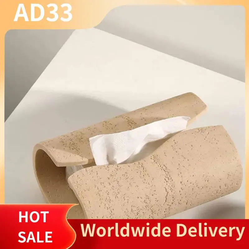 

Top Deals Vintage Cave Stone Tissue Box Resin Coffee Table Napkin Paoper Organizer For Bedroom Living Room