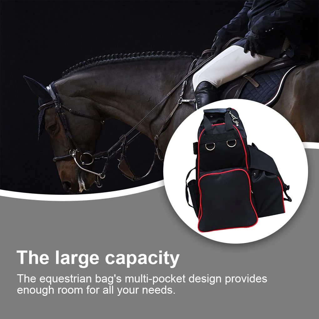 Equestrian Backpack Boots Gloves Oxford Cloth Ergonomic Design Bag Built-in Rain Cover Adjustable Shoulder Strap Large Capacity