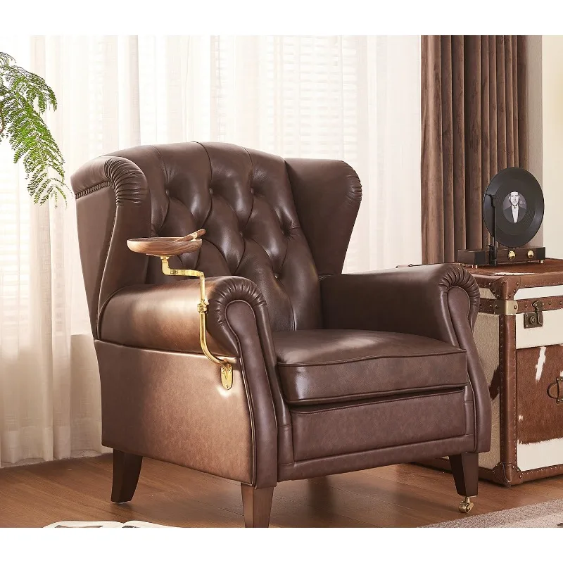 

Medieval American retro oil wax leather tiger chair