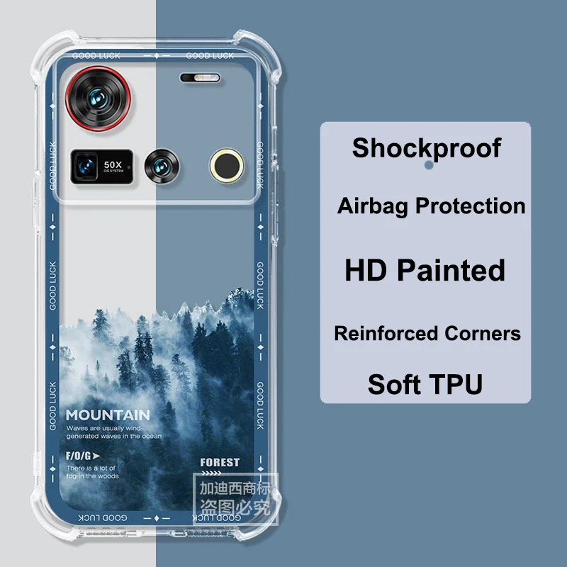 Nubia Z70 Ultra Case Nubia Z70Ultra Photographic Clear Airbag Silicone TPU Shockproof Back Cover Protector For Nubia Z60S Pro