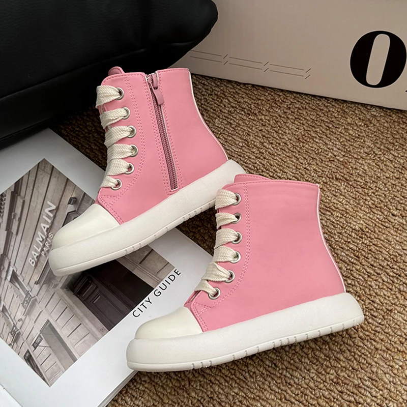 Children's Shoes Leather Waterproof Sneakers Spring Festival New Boys Girls Fashion Plate Shoes Outdoor Casual Shoes