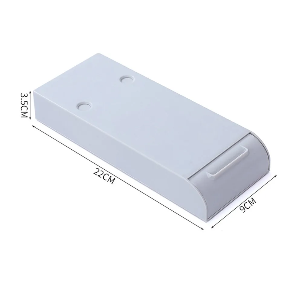

1Pcs Adhesive Drawer Pen Box Under Desk Mountable Organizer for Stationery Sundries Invisible Container for Living Room Grey