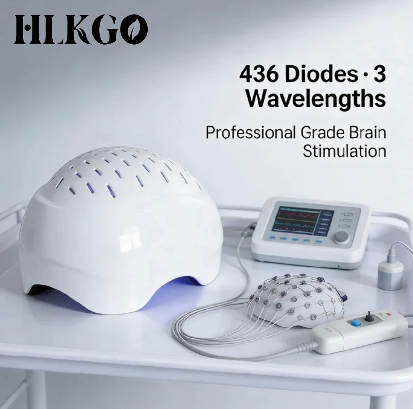 LED Infrared Brain Stimulation Helmet 810nm 1050nm 660nm Photobiomodulation Therapy Neuro Cap 436 Diodes