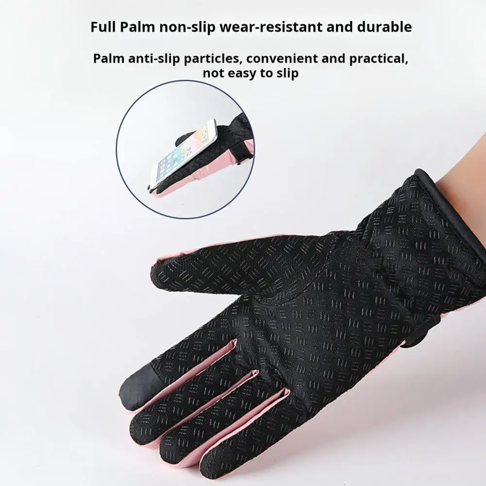 Anti-slip Snow Gloves Water-repellent Fabric Gloves Winter Ski Gloves for Men Women Windproof for Weather for Snowboarding