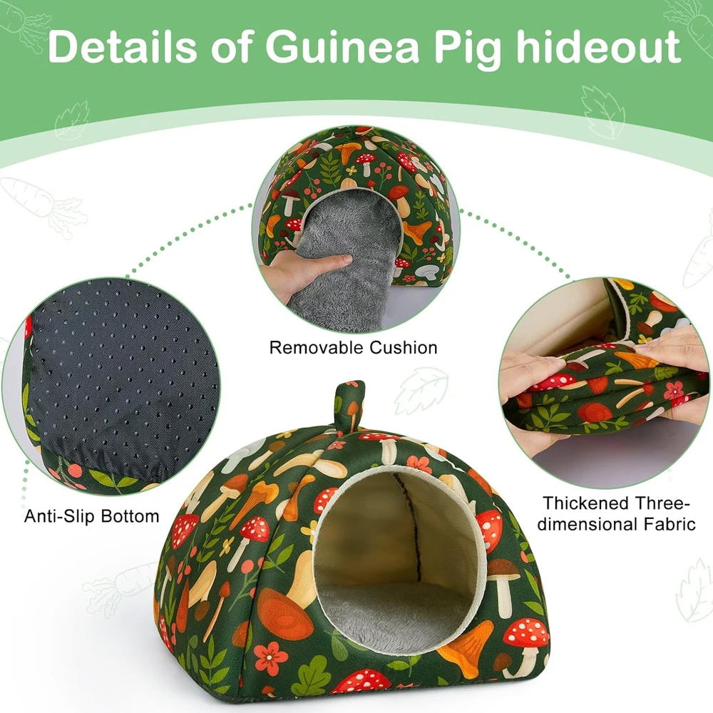 Guinea Pig Hideout Washable Guinea Pig Tunnel Set 2 Pack Guinea Pigs Toys Guinea Pigs Cage Accessories for Rabbit Guinea Pigs view 3
