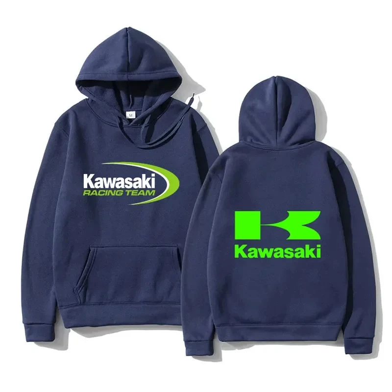 2024 Spring Casual Men\'s Hoodie Kawasaki Racing Team Hoodie Oversized Pattern Sports Top Breathable Street Hoodie