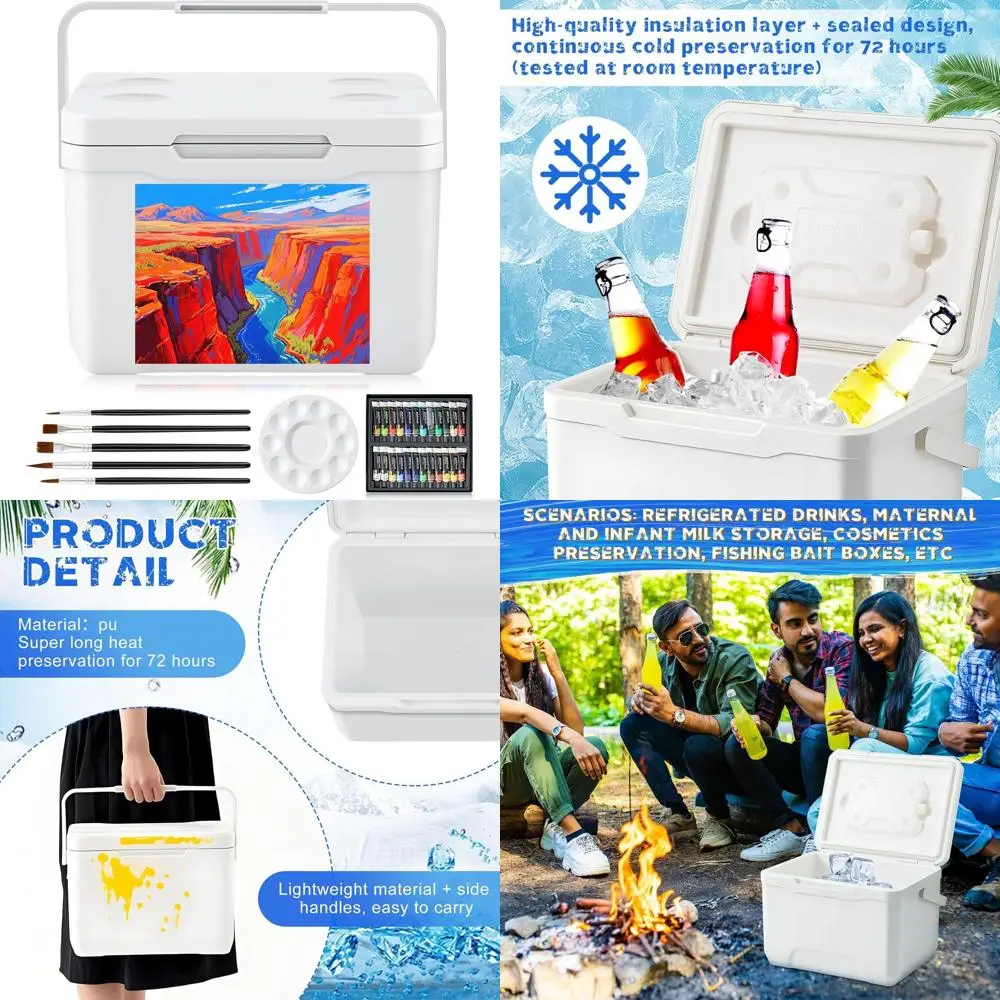 

Изолированный охладитель для покраски на 72 часа с герметичной крышкой для барбекю, кемпинга, пикников и вечеринок на открытом воздухе