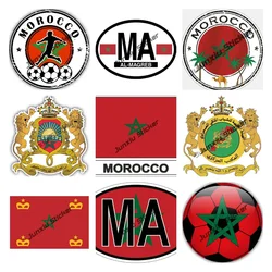 Creative Morocco Stickers Morocco Flag Map PVC Sticker Morocco Coat of Arms Vinyl Car Decals for Motorcycle Helmet Camper Decor