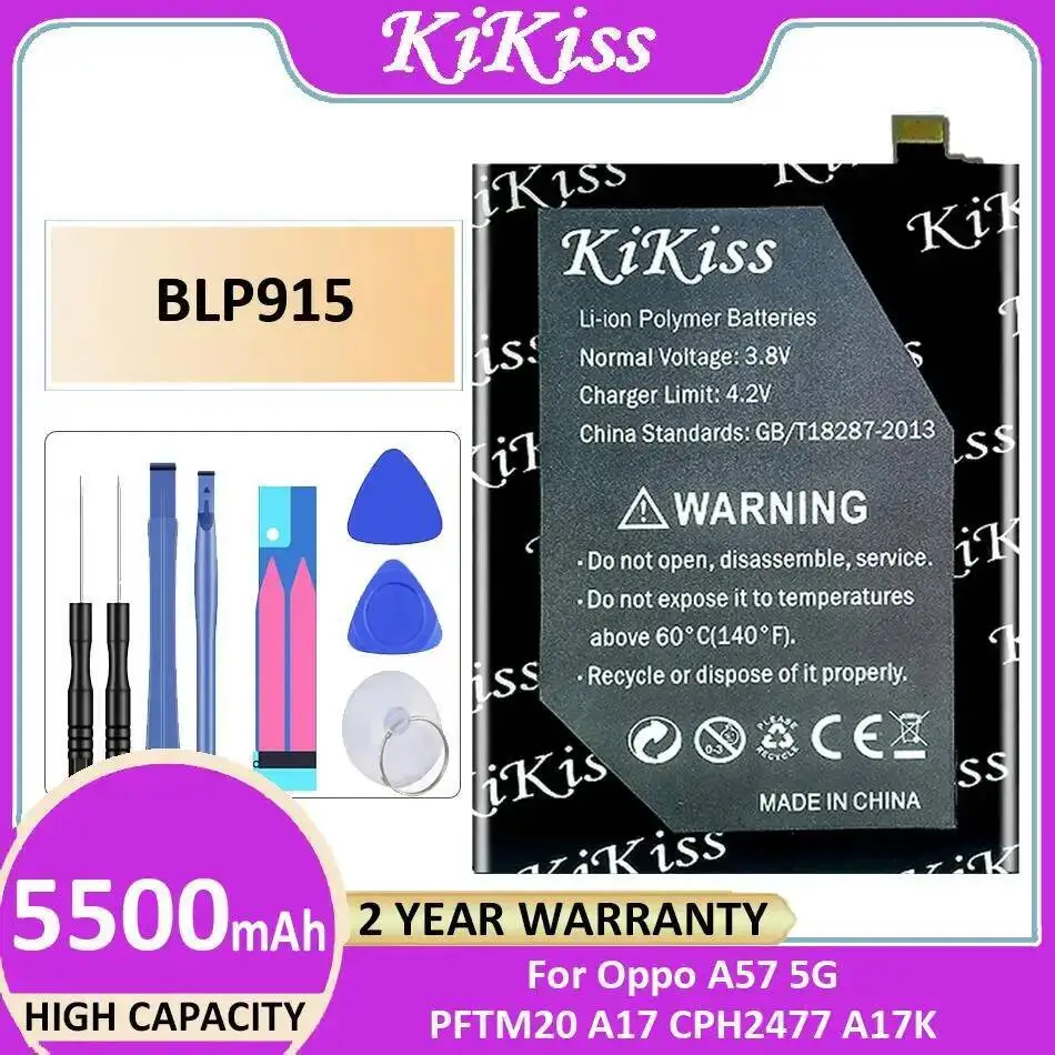 

Mobile Phone Battery For Oppo A57 5G PFTM20 A17 CPH2477 A17K High Capacity 5500Mah BLP915
