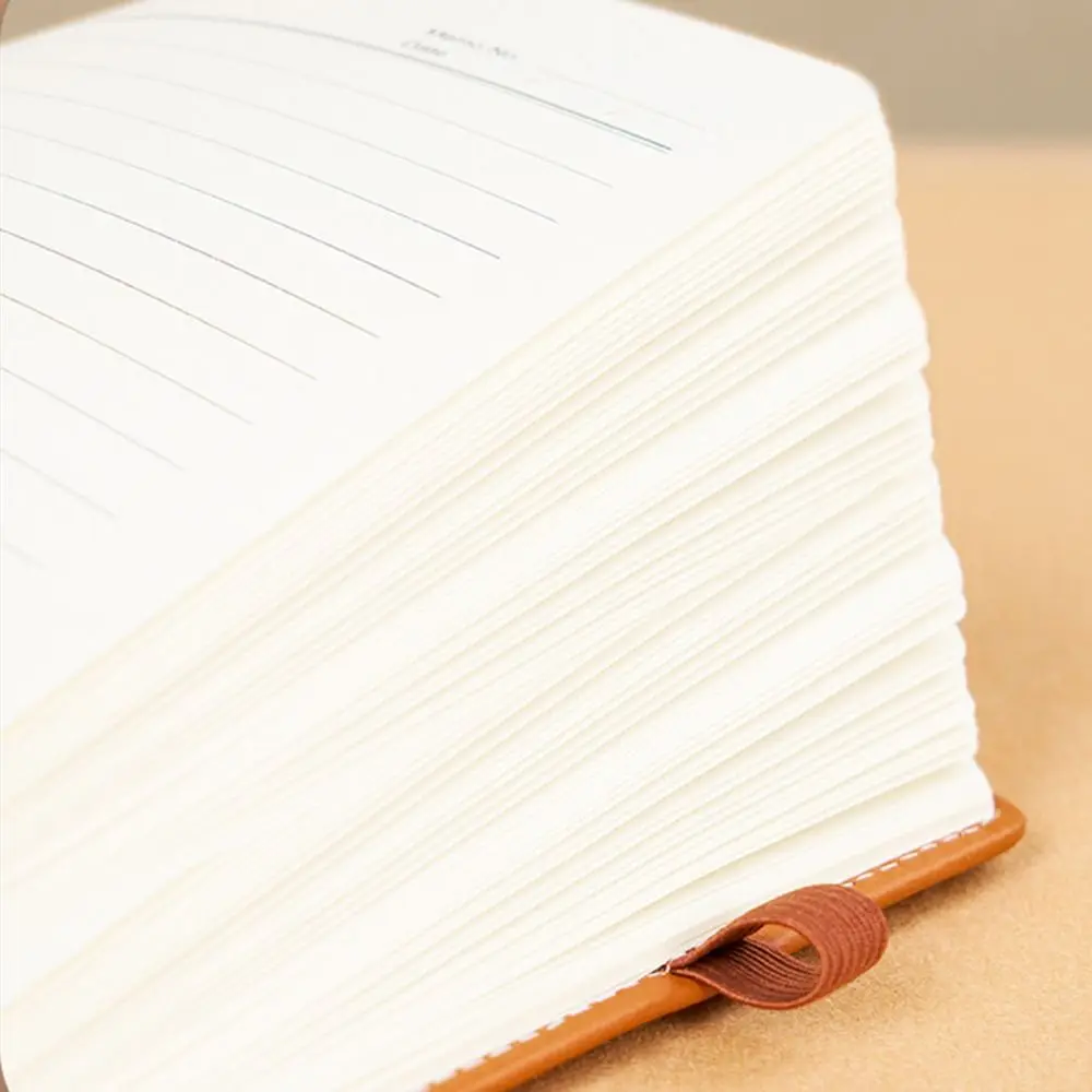 ปกหนัง PU A5 โน้ตบุ๊คลายแนวนอนหนาไดอารี่แผ่นจดบันทึกกันน้ำ 200 หน้านักเรียนแผ่นจดบันทึกของขวัญสำหรับเพื่อน