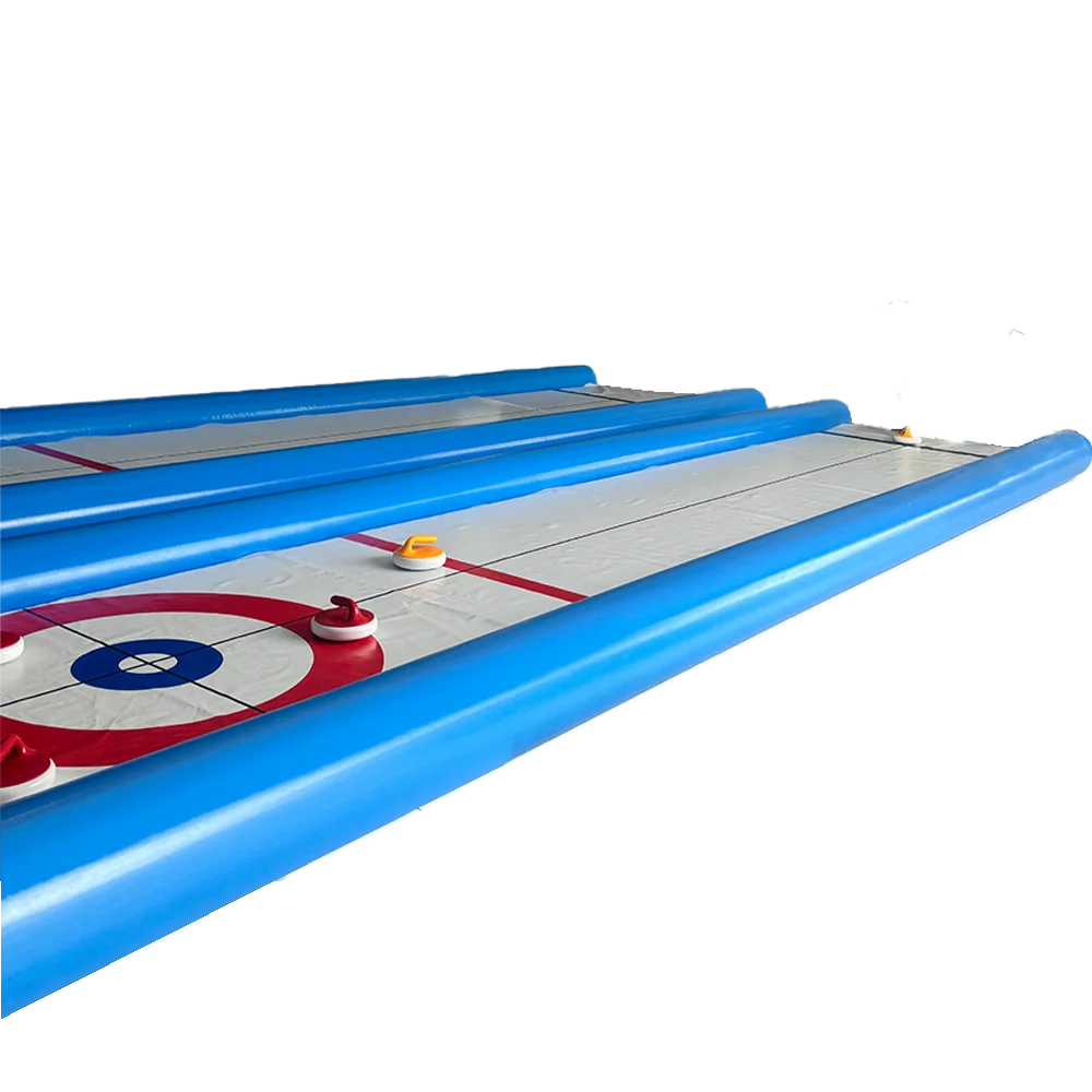 Inflatable Mobile Curling Games Rink Hockey Shooting Board Portable Inflatable Curling Ice Rink Board With Stones