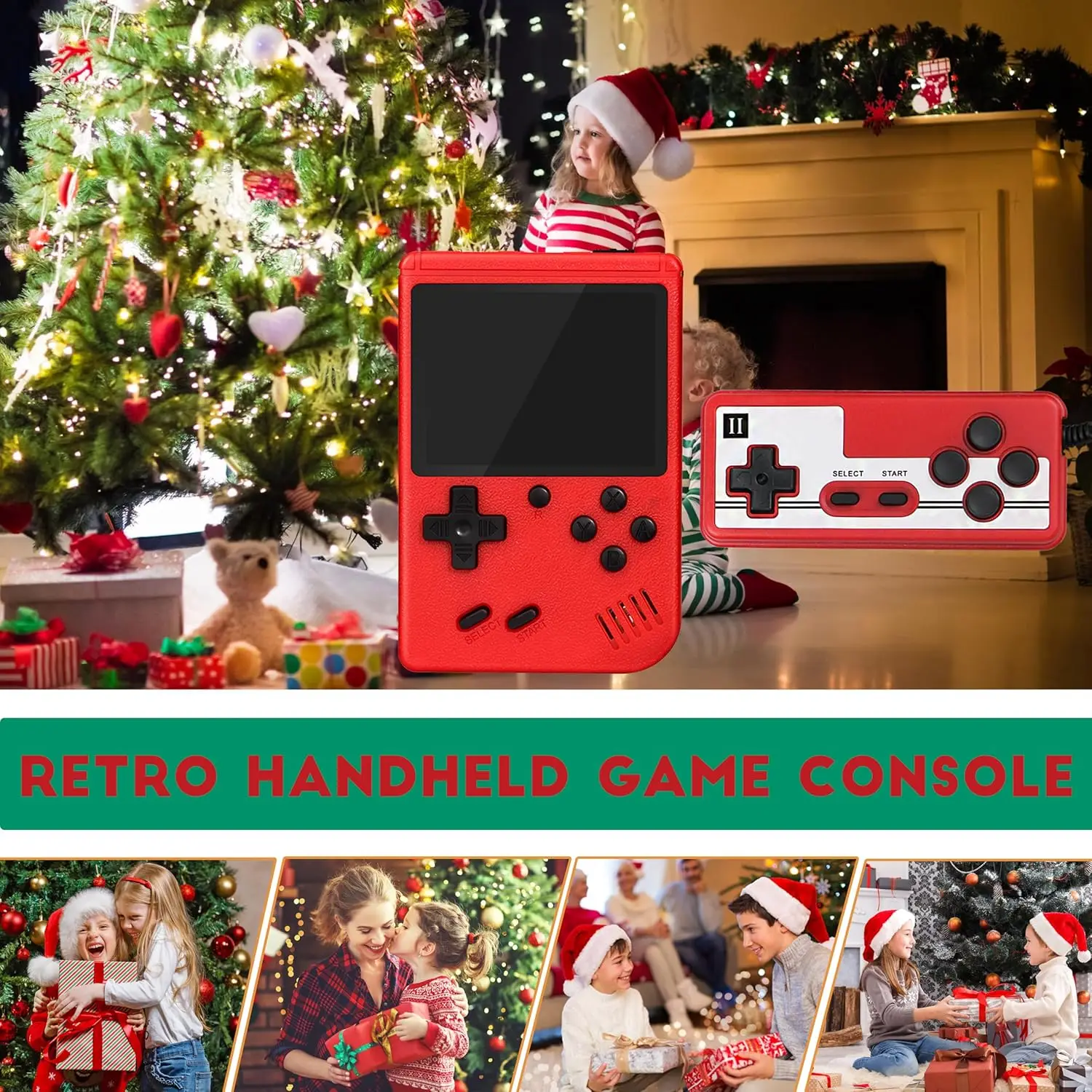 Czerwona Retro Klasyczna Konsola Przenośna dla Dzieci z 400 Grami, Możliwość Ładowania i Podłączenia do Telewizora