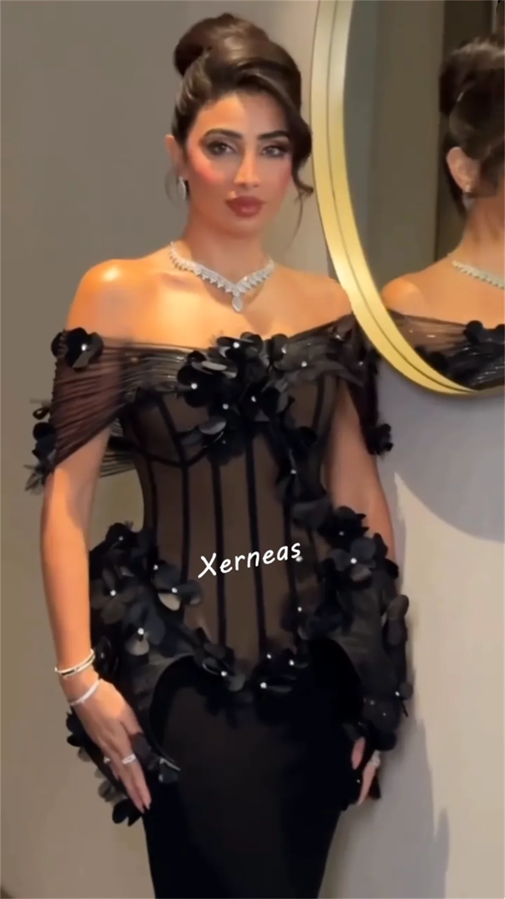 Customized Jersey Applique Temperament Mermaid Off the Shoulder Floor-length Bespoke Occasion Charming Evening Party Sexy