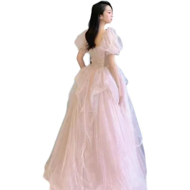 Pink female light luxury minority birthday ceremony dress toasting