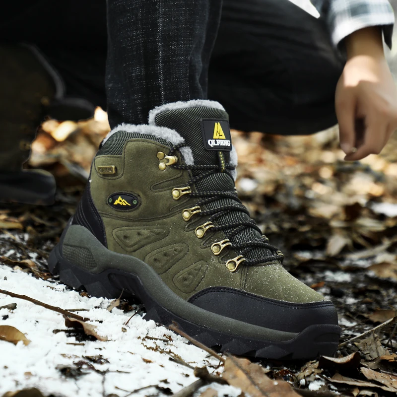 Hiking Shoes Men Winter Hiking Boot Men Outdoor Suede Trekking Men Sneakers  Fashion Casual Snow Boots 2024