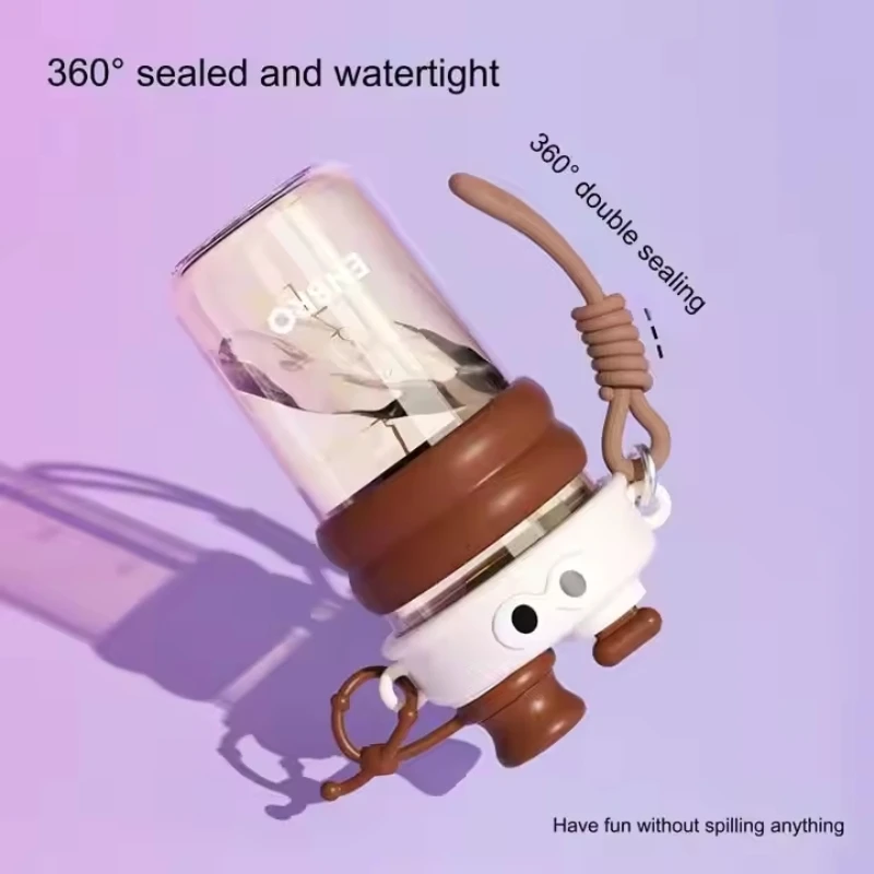 Butelka na wodę dla dzieci 500 ml z motywem kreskówkowym, bidon z rurką do bezpośredniego picia, idealny na zajęcia na świeżym powietrzu.