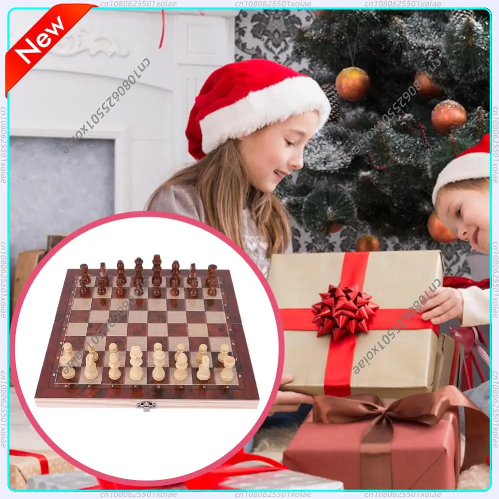 

Best Gifts Wood Board Game 29x29cm Large Chessboard Developing Strategic Thinking 3 in 1 Chess Chekers Backgammon for Boys Girls