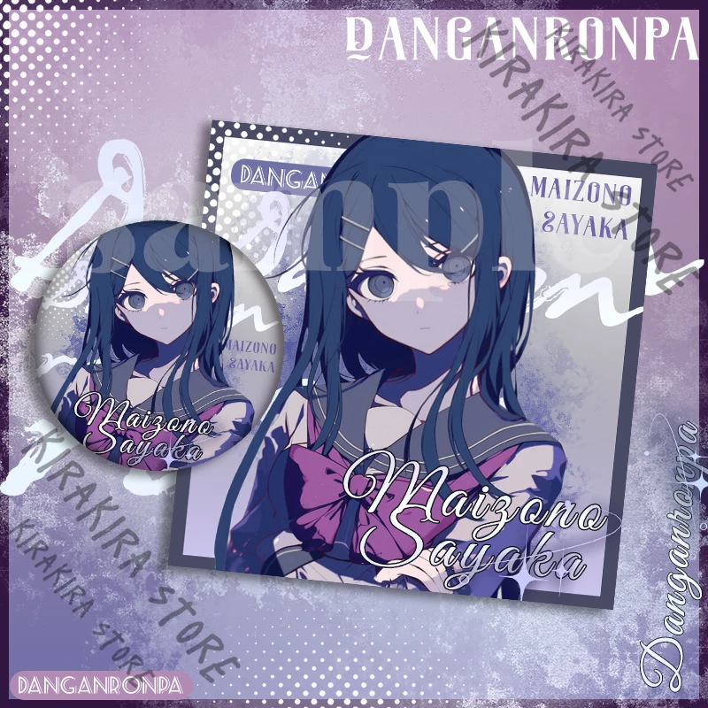 Danganronpa Togami Byakuya Saihara Shuichi Mioda Ibuki Toko Fukawa شارة مجموعة الصور أكياس بطاقات مربعة قلادة الحلي ديكور