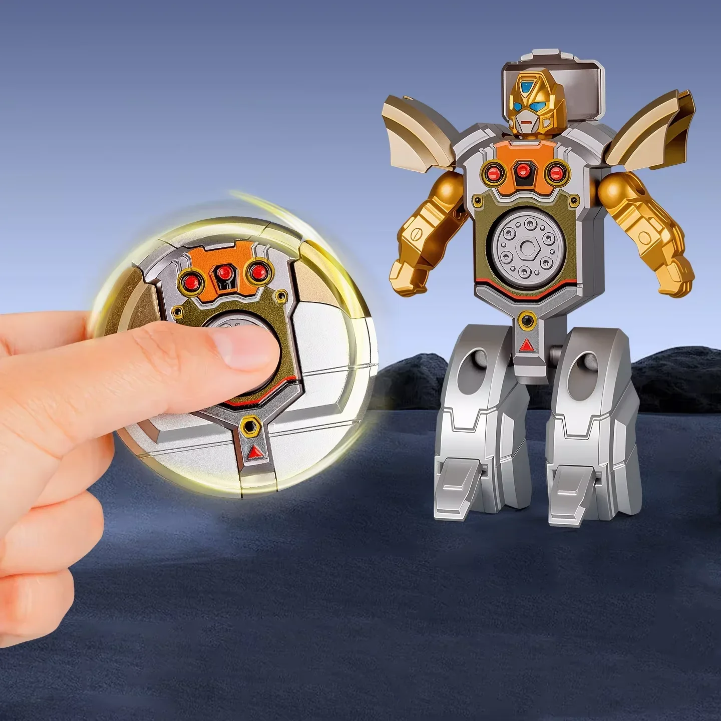 //Fingertip Mechanical Gyroscope: Creative DIY Mecha Tank Transforming Robot – Educational and Stress-Relieving Toy for Children