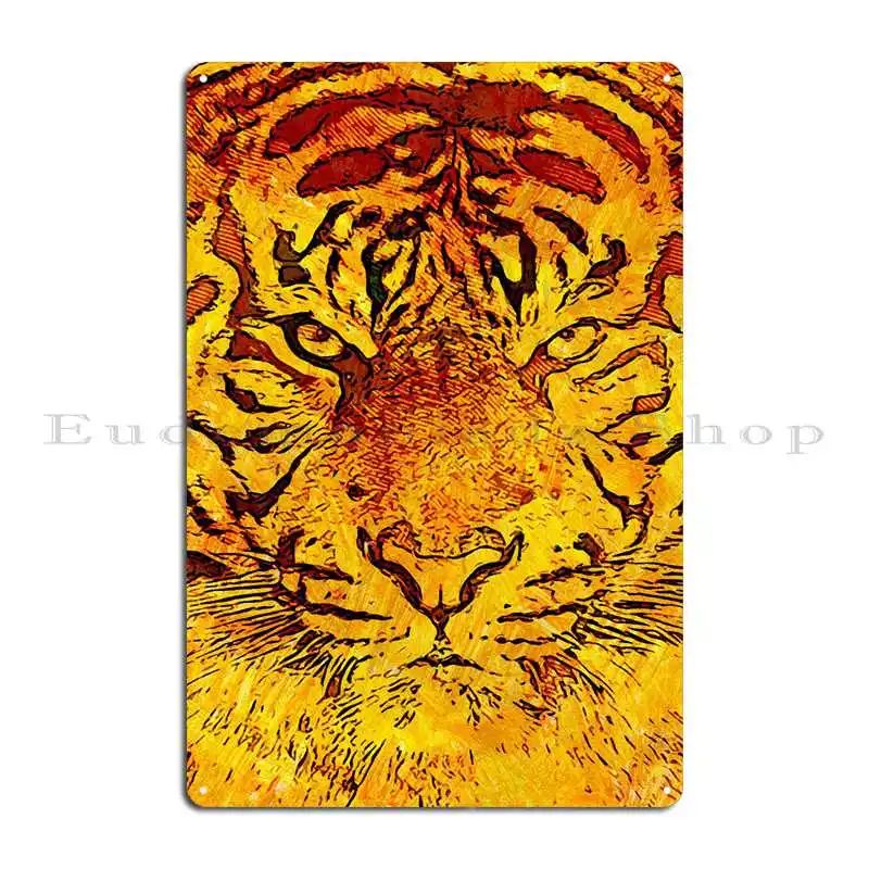 TIGER CONFIDENCE Metal Signs Design Wall Decor Garage Design Classic Tin Sign Poster