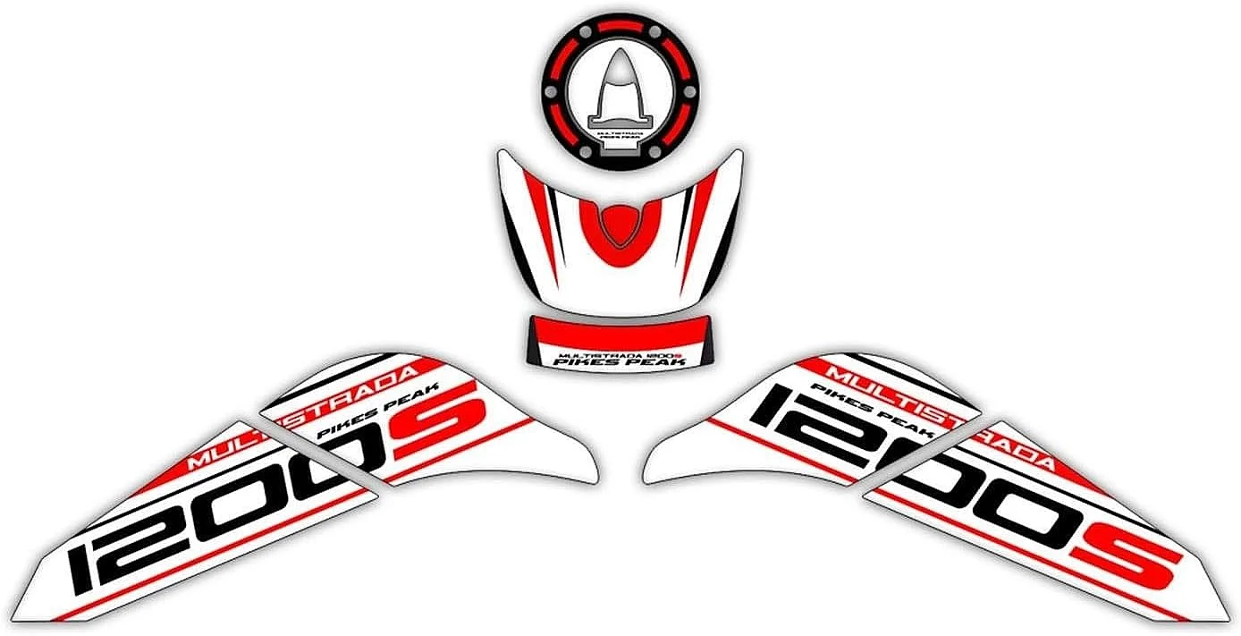 Motorcycle Paint Anti Slip Side Traction Pads Tank Pad Decals Stickers For Ducati Multistrada 1200 S 2015-2018 Pikes Peak