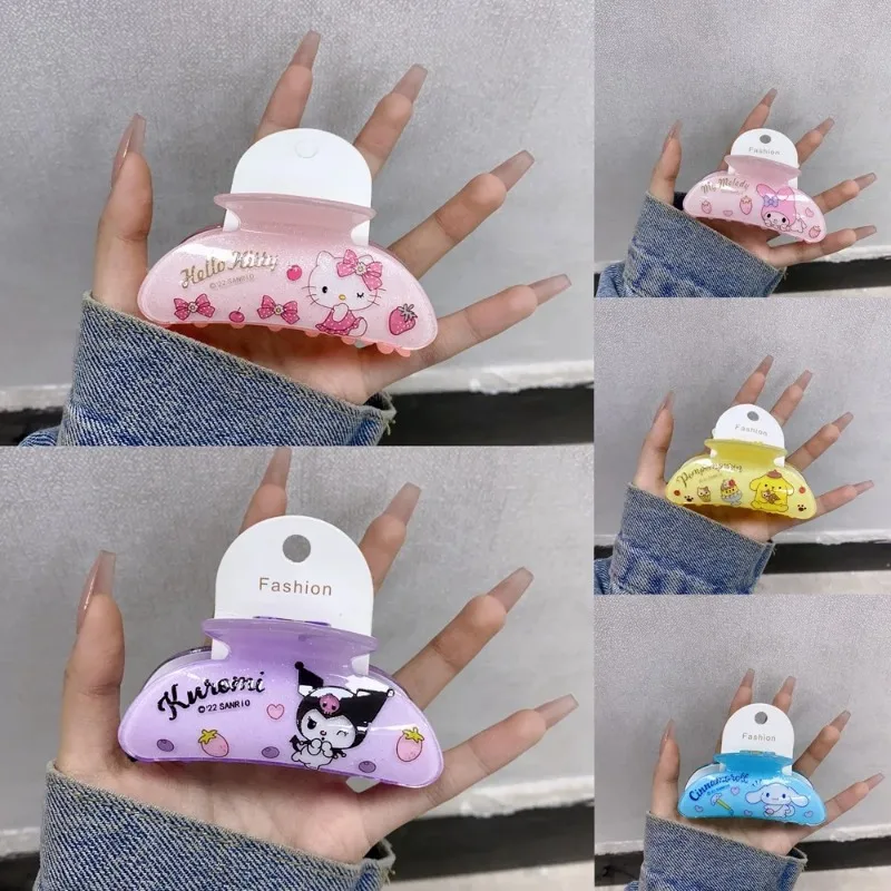 

Cute Sanrio Hello Kitty Hair Claws Women Kuromi Hairclips Melody Cinnamoroll Hairpins Girl Hair Accessories Kids Girlfriend Gift