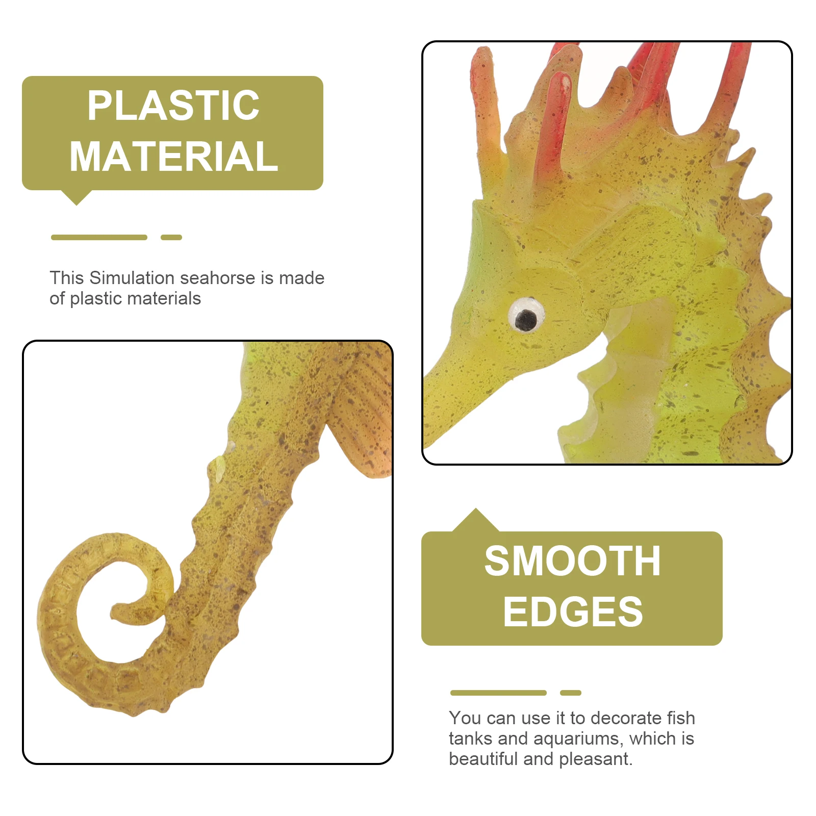 

Glowing Simulated Seahorse Decoration Decorations Aquarium Fish Tank Toy Plastic Realistic