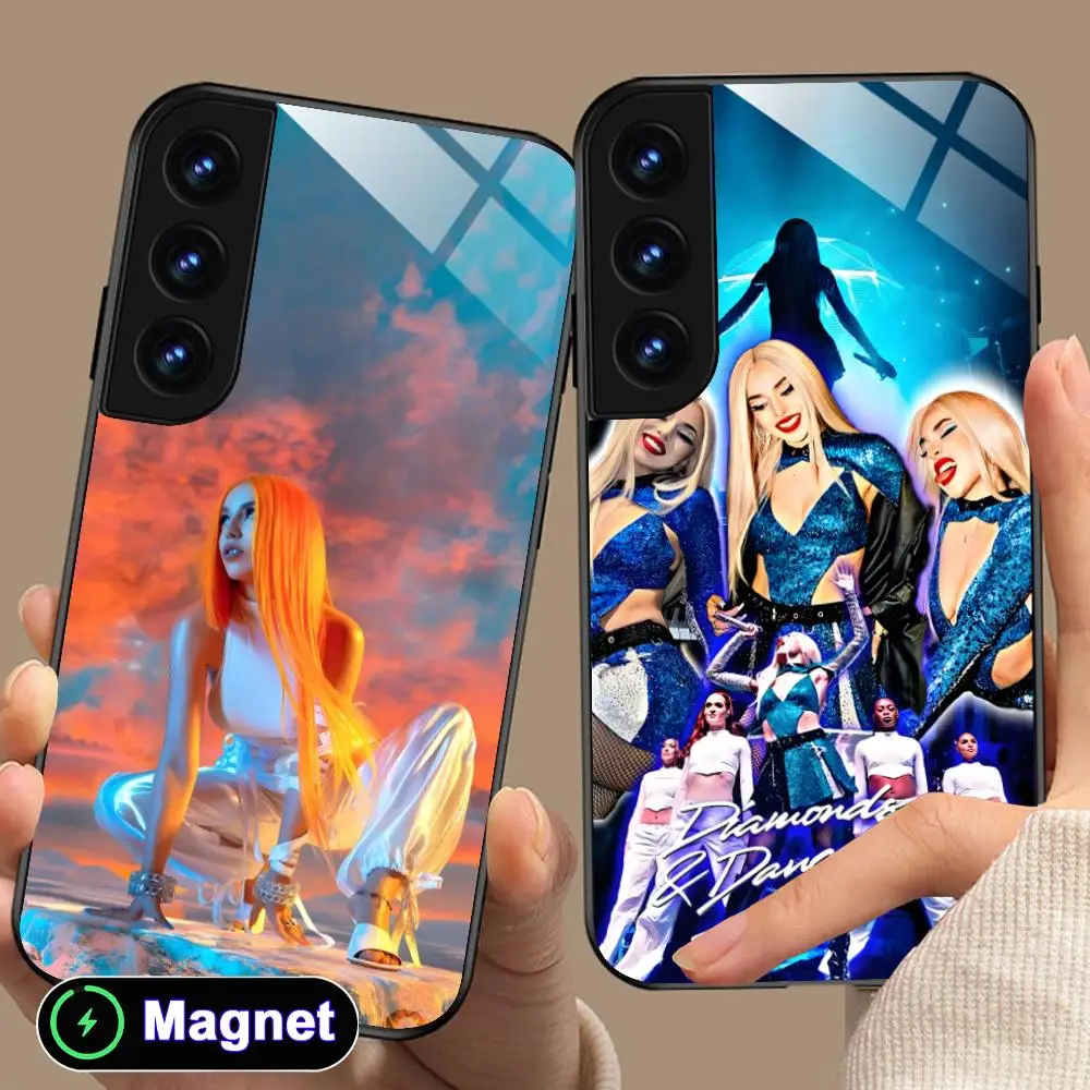 Fashion Ava Max Phone Case for Samsung Galaxy S26 S25 S24 S23 S22 S21 S20 Note20 Plus FE Ultra Glass Magnet Cover