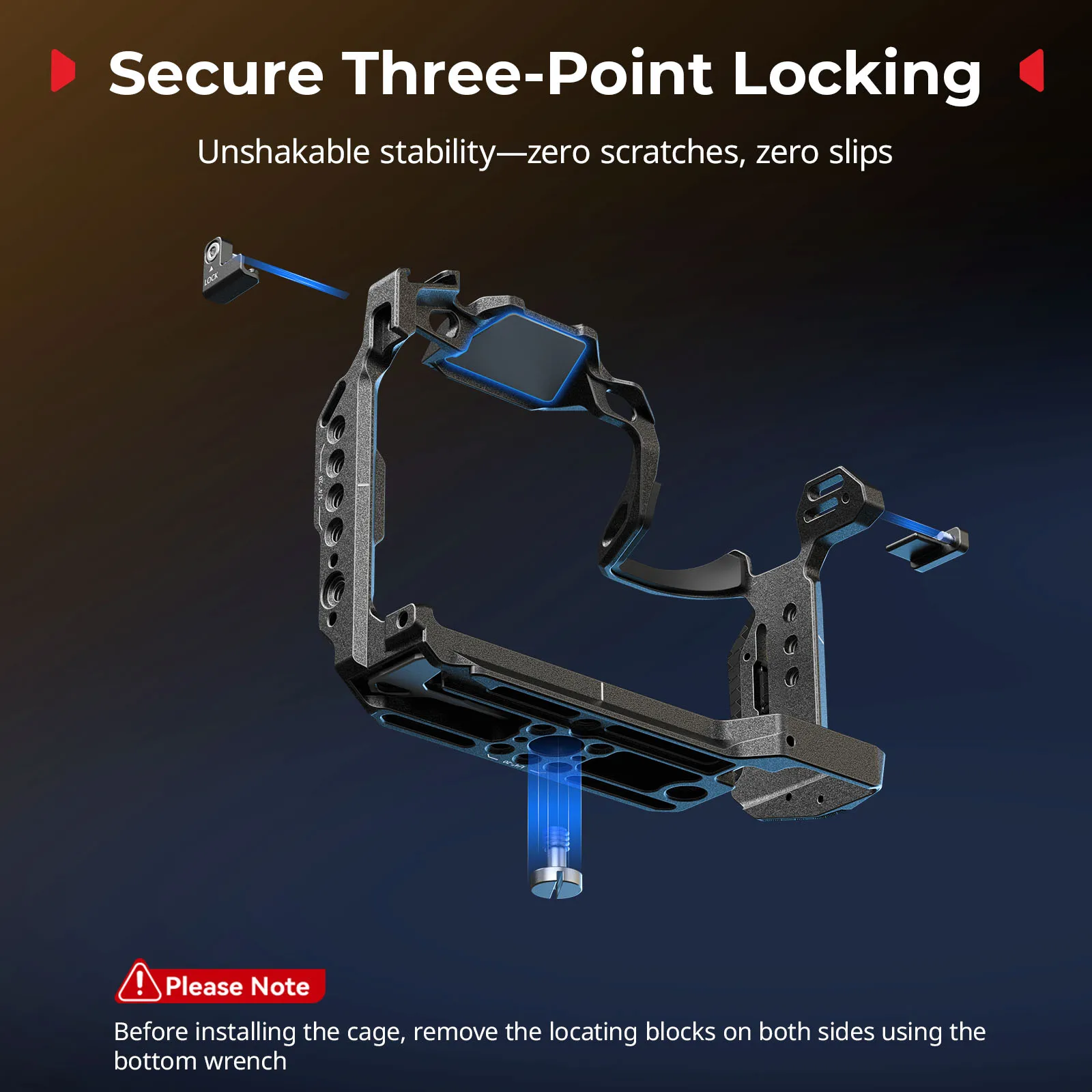 قفص SmallRig "Black Mamba" لباناسونيك S1R II / S1 II / S1 IIE نقاط تركيب متعددة لمقابض الميكروفونات وشاشة الضوء #4