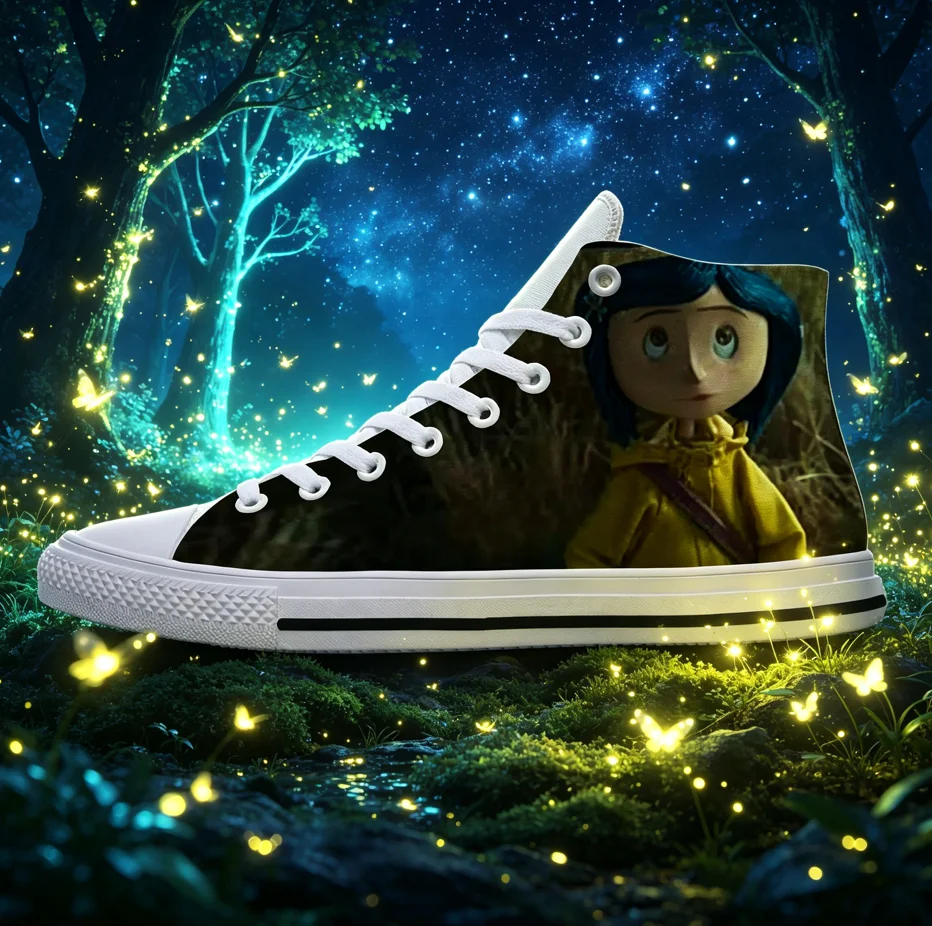 

Coraline Movie Legacy Print Sneakers Unisex Comfortable Breathable Shockproof Streetwear Casual Outdoor Daily Training Footwear