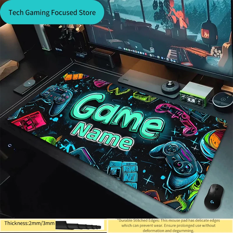 

Коврик для мыши с рисунком геймпада, большой, для компьютера, офиса, игр, XXL, резиновый, противоскользящий, HD, для игровой клавиатуры и мыши, длинный настольный коврик