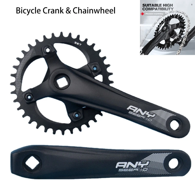 

Crown Sram 36t Bcd Crankset Fixed Gear Bicycle Crank Chainwheel Carbon Mtb Square Connecting Rods GX 104bcd Cranks Pedals