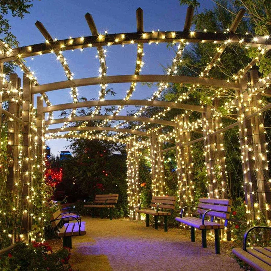 Imagem -03 - Decoração de Natal ao ar Livre String Lights Fairy Guirlanda para Festa de Casamento Jardim Árvore Rua Ano Novo 10m 30m 50m 2024