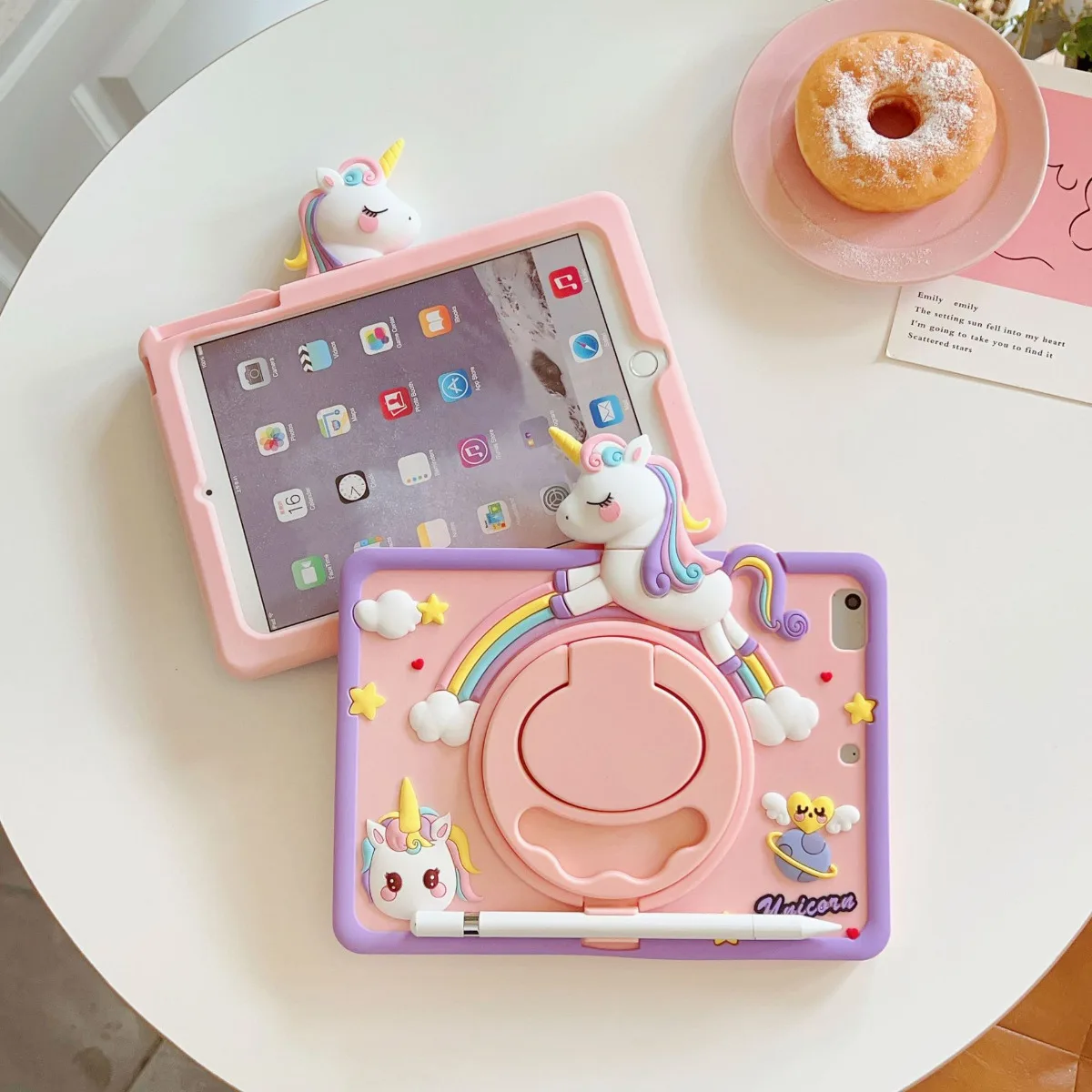 Pokrowiec dla dzieci na Honor Pad X8A 11 cali Coque Cartoon Unicorn Rotation Handle Stand Case na Honor Pad X9 /X9A 11,5 cala Funda — zdjęcie produktu 6