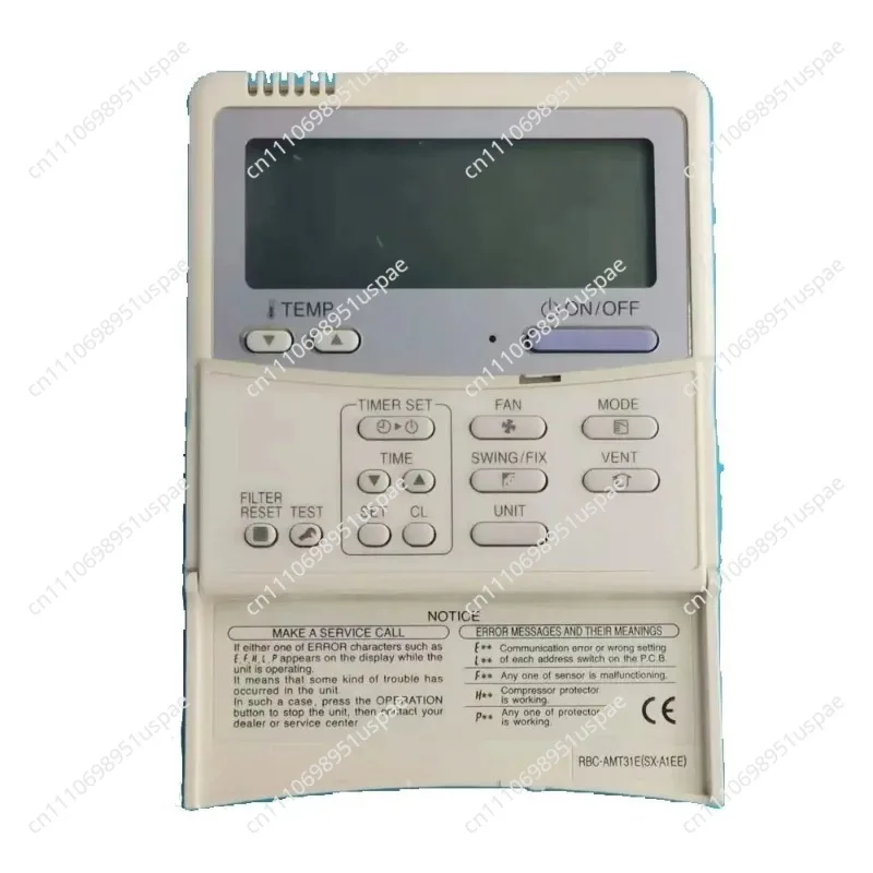 Air Conditioner Remote Controller, Model Number RBC-AMT31E(SX-A1EE), English Version, For Brand Toshiba, Original