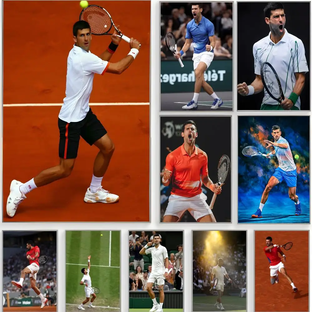 tennis champion Novak Djokovic Poster Classic Wall Art  Home Decor  Peel and Stick Unframed