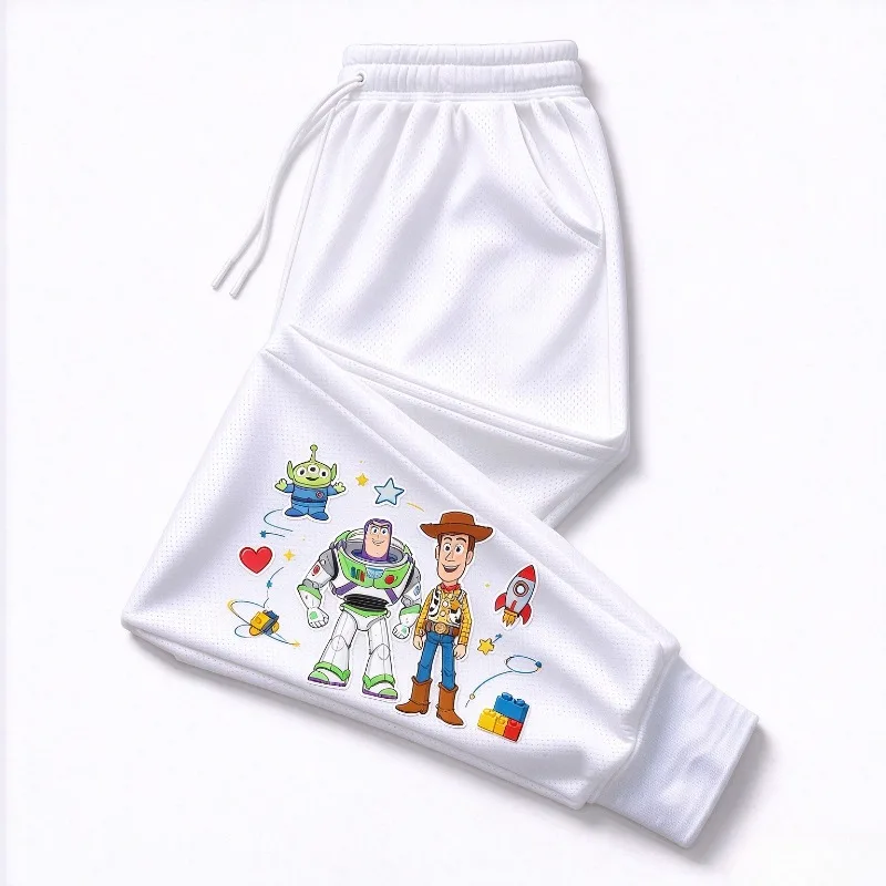 TOPTOY Licensed Cartoon Toy Character Print Jogger Pants Unisex Men Women All Season Casual Mesh Cuffed Sweatpants Trousers